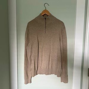 J. Crew quarter-zip sweater in tan